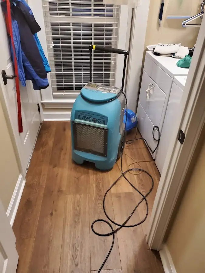 Commercial dehumidifier deployed for Flood Damage Cleanup in New Carlisle